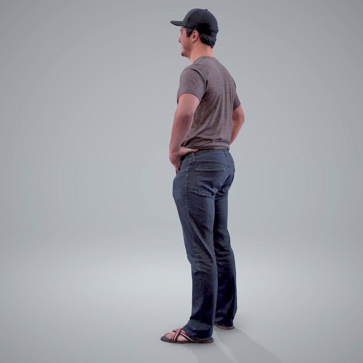 Casual Man Wearing Jeans and Baseball Cap CMan0206-HD2-O01P01-S 3D model_57