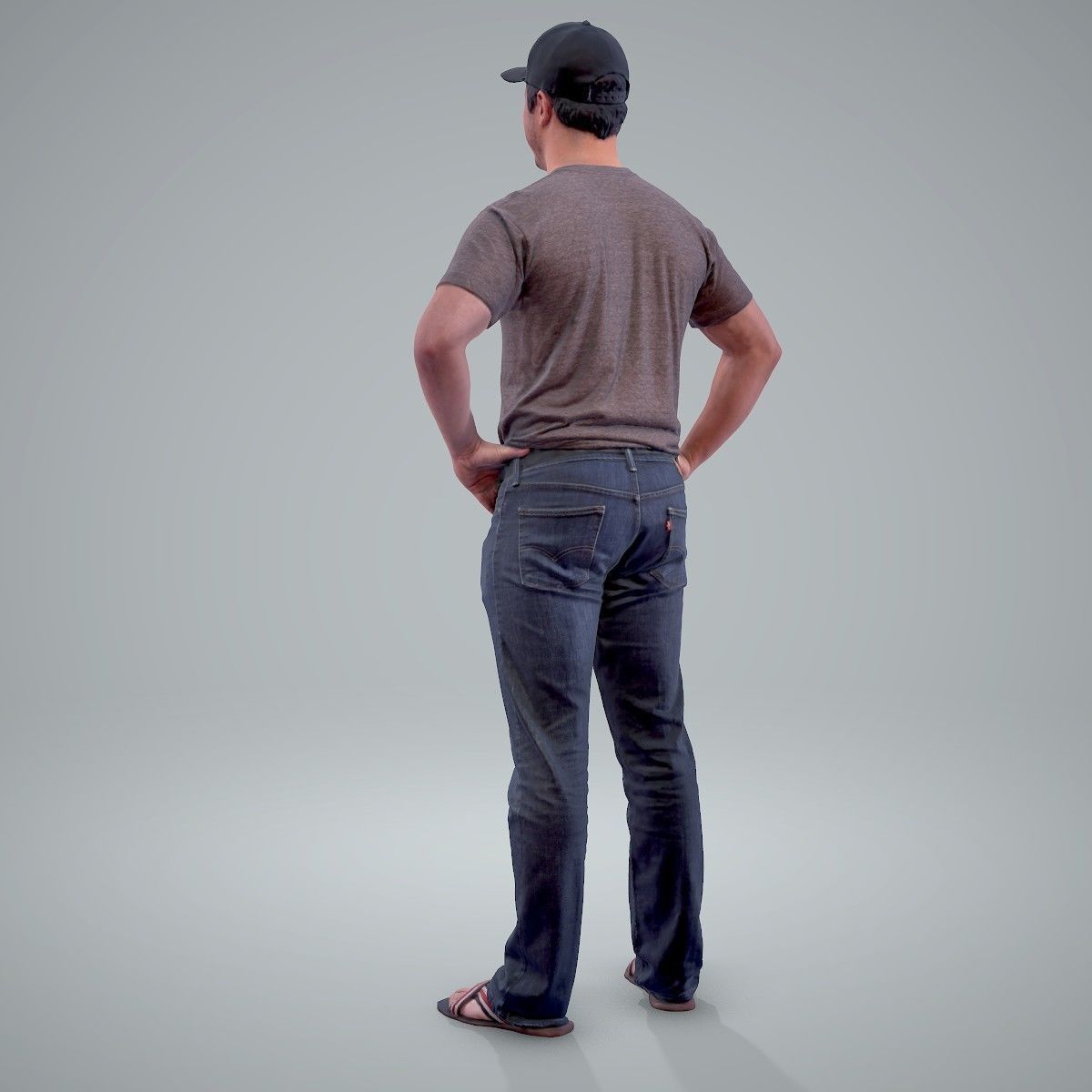 Casual Man Wearing Jeans and Baseball Cap CMan0206-HD2-O01P01-S 3D model_32