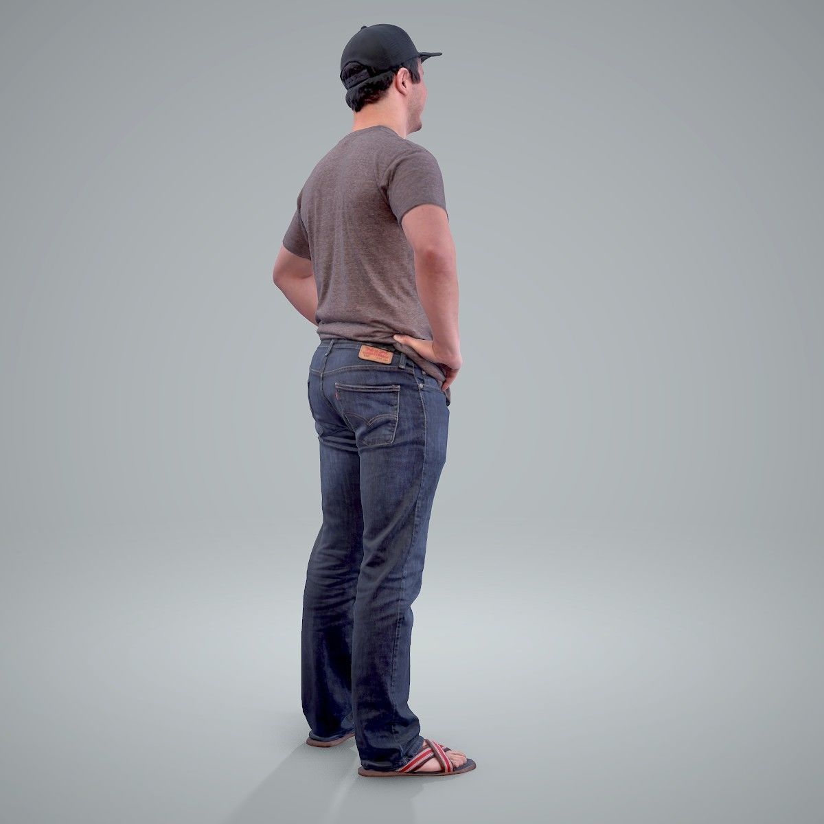 Casual Man Wearing Jeans and Baseball Cap CMan0206-HD2-O01P01-S 3D model_45