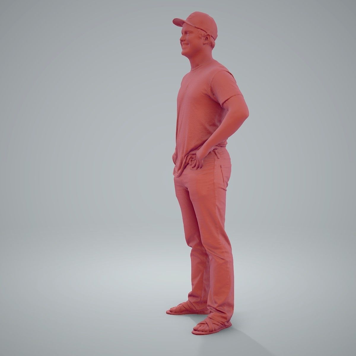 Casual Man Wearing Jeans and Baseball Cap CMan0206-HD2-O01P01-S 3D model_51