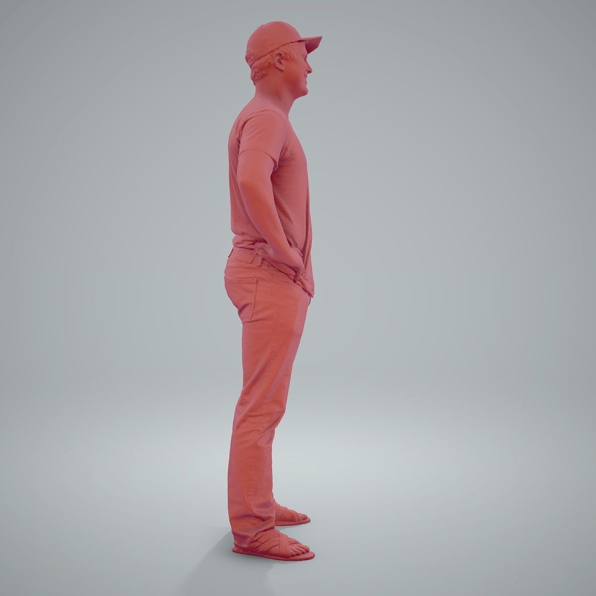 Casual Man Wearing Jeans and Baseball Cap CMan0206-HD2-O01P01-S 3D model_5