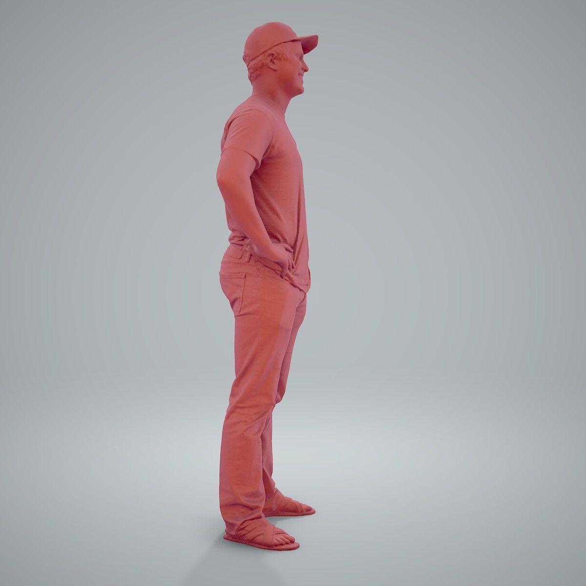 Casual Man Wearing Jeans and Baseball Cap CMan0206-HD2-O01P01-S 3D model_64