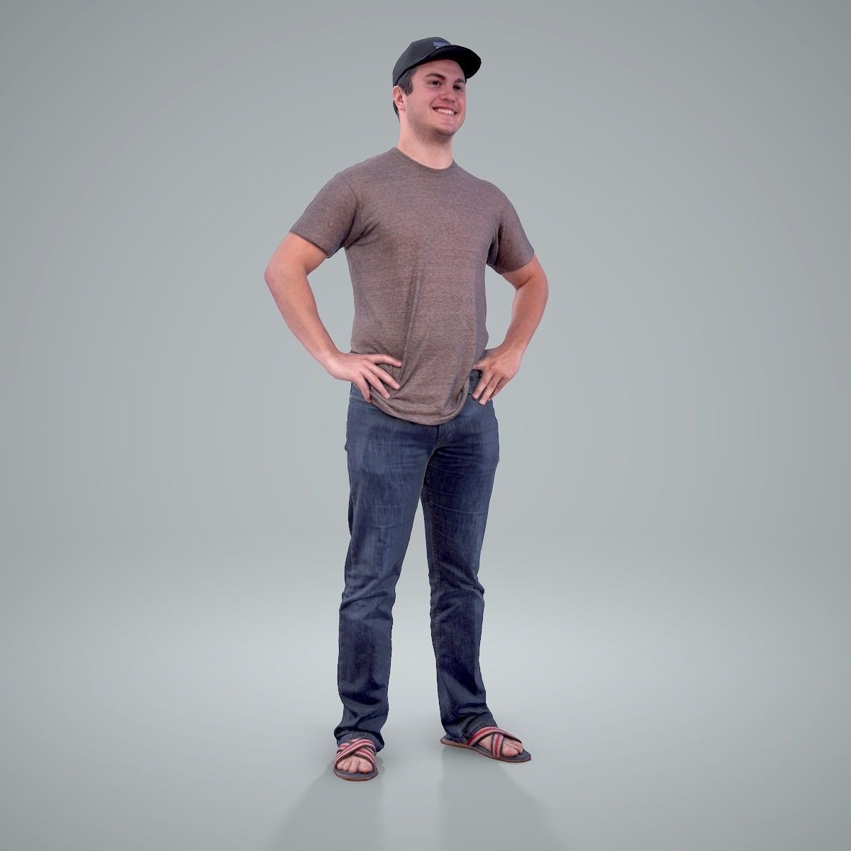 Casual Man Wearing Jeans and Baseball Cap CMan0206-HD2-O01P01-S 3D model_16