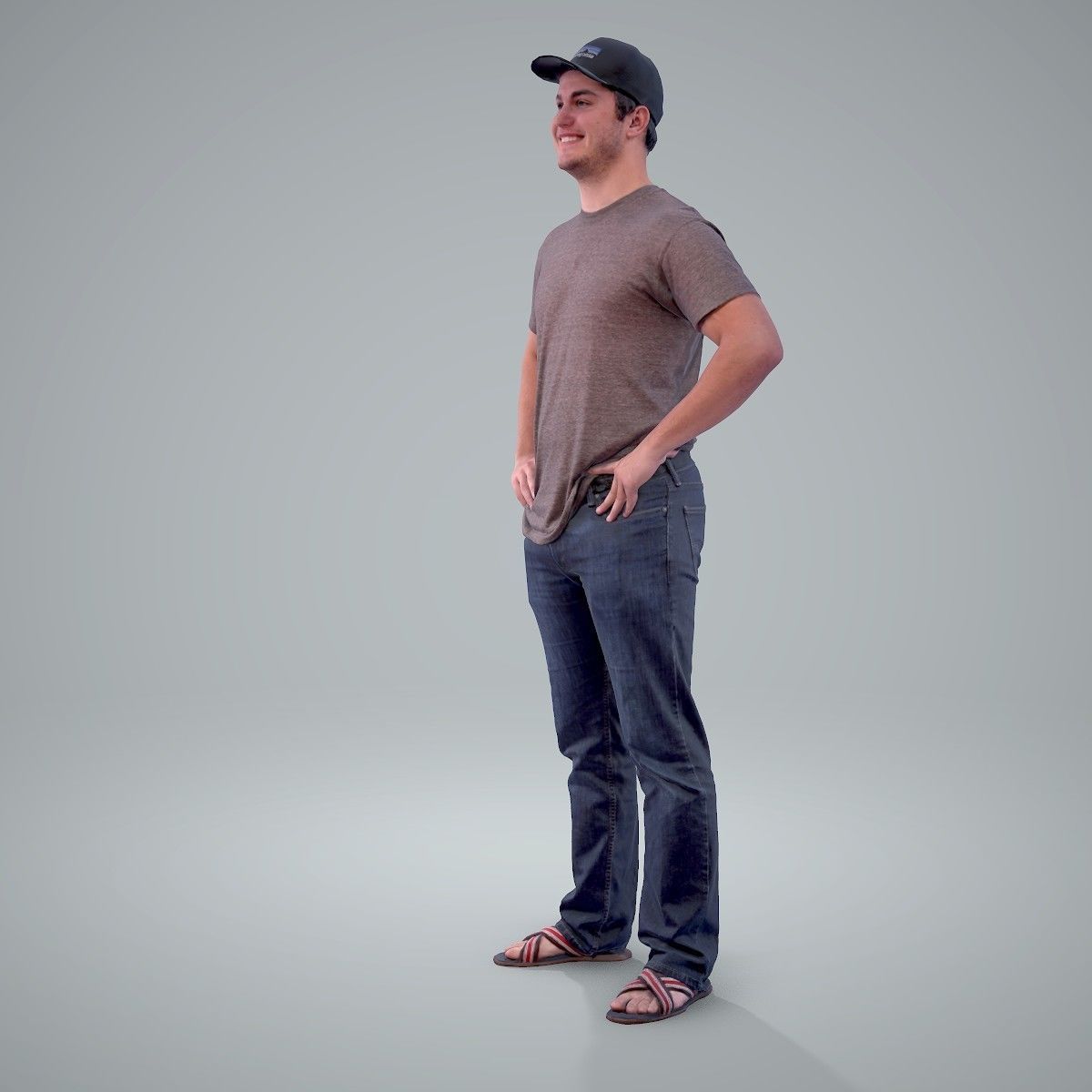 Casual Man Wearing Jeans and Baseball Cap CMan0206-HD2-O01P01-S 3D model_28