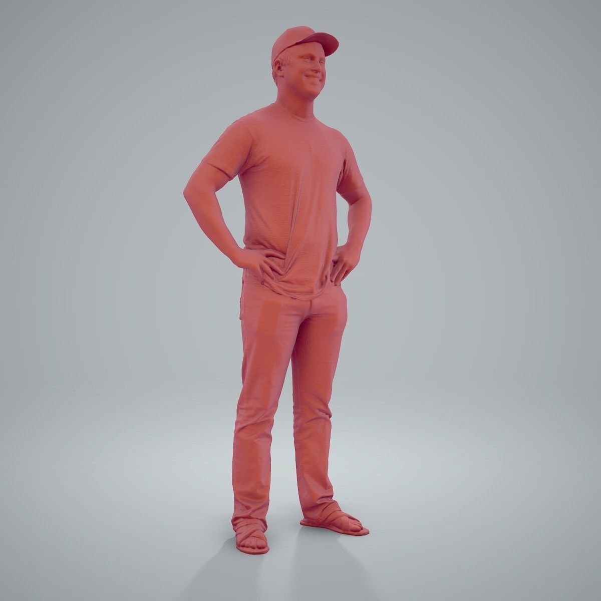 Casual Man Wearing Jeans and Baseball Cap CMan0206-HD2-O01P01-S 3D model_26