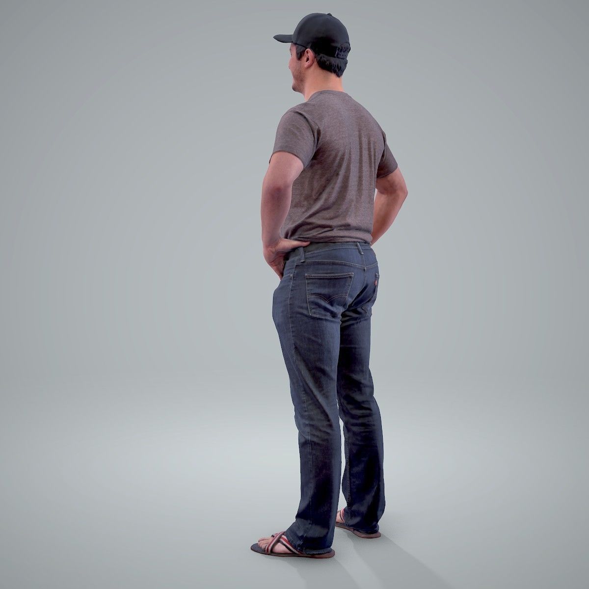 Casual Man Wearing Jeans and Baseball Cap CMan0206-HD2-O01P01-S 3D model_73