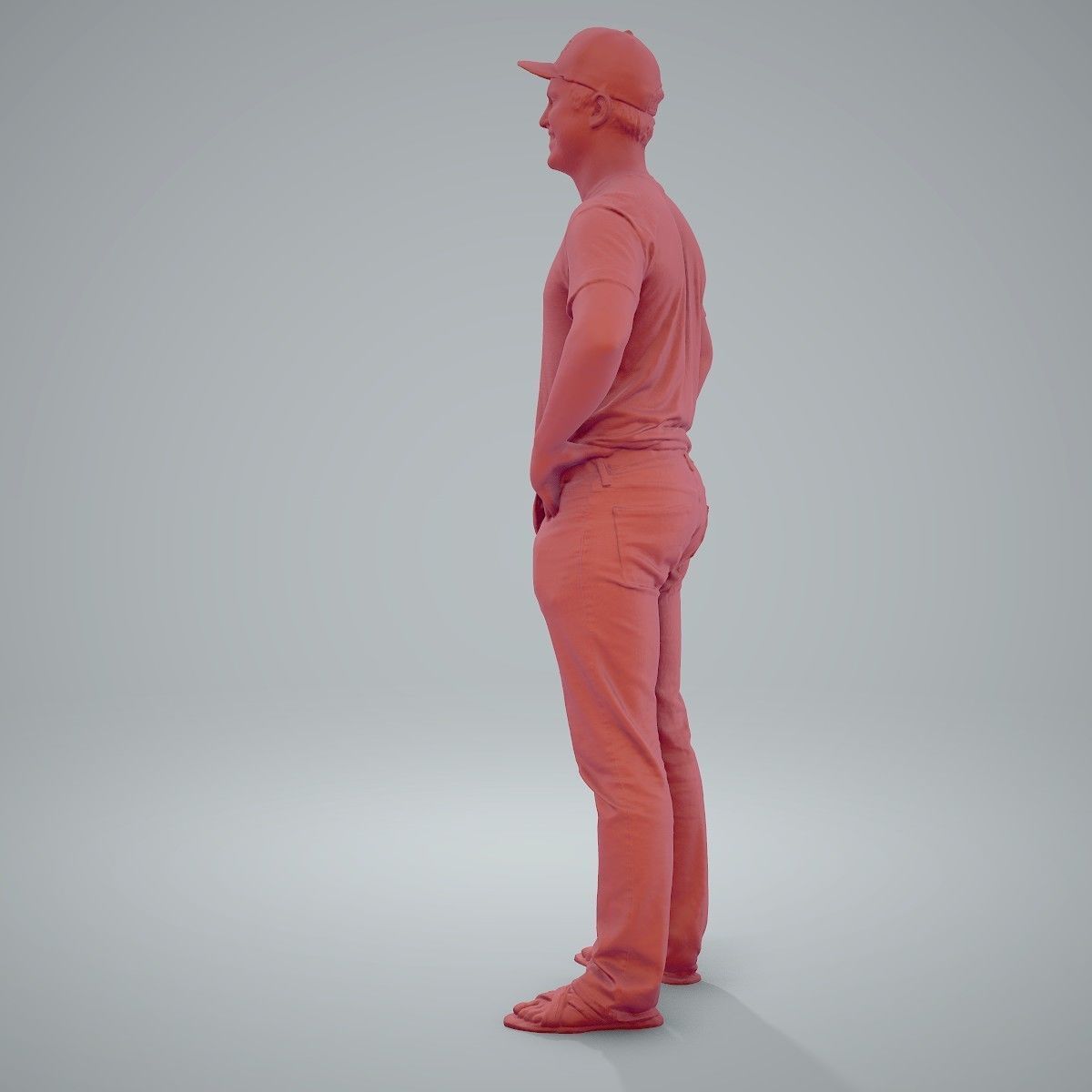 Casual Man Wearing Jeans and Baseball Cap CMan0206-HD2-O01P01-S 3D model_70