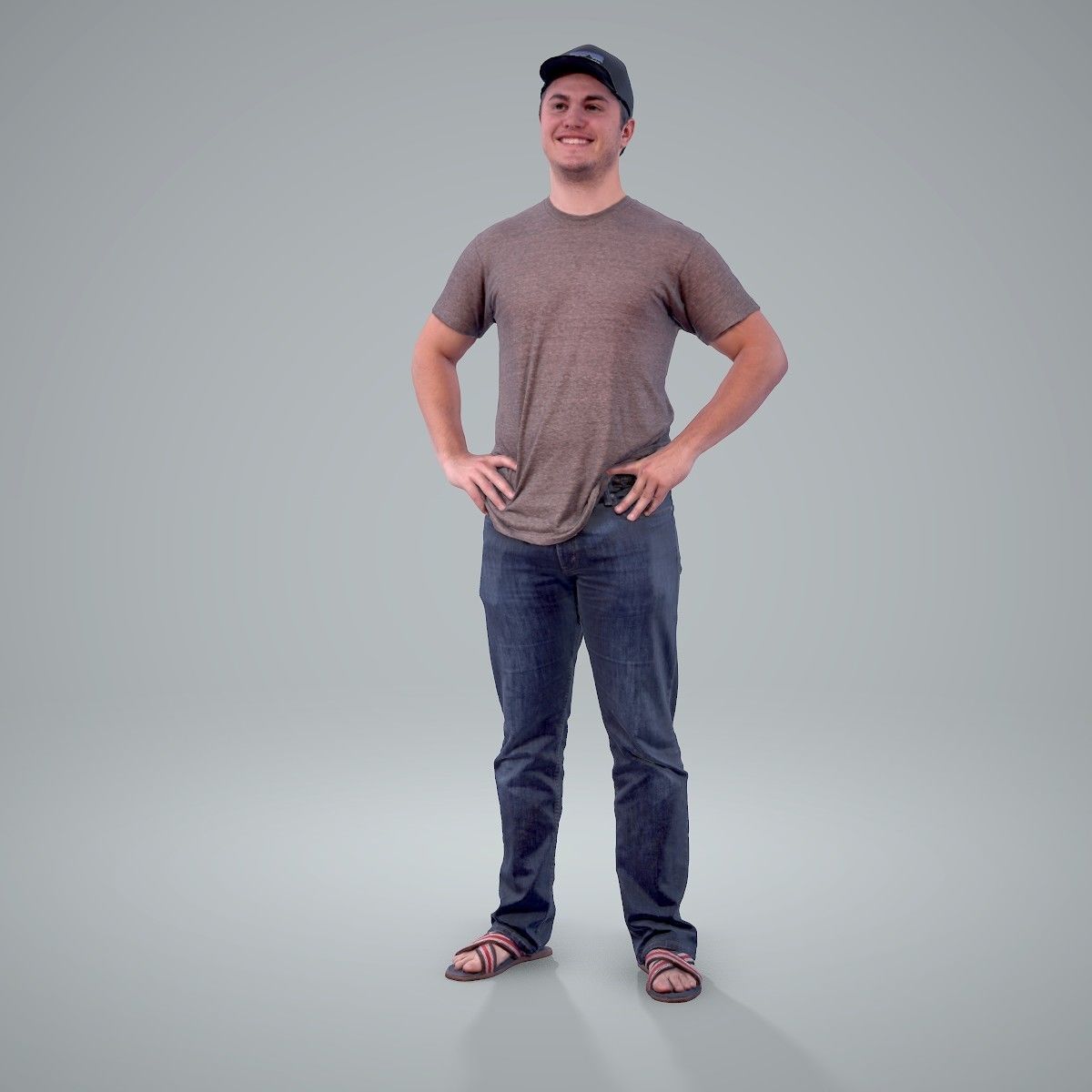 Casual Man Wearing Jeans and Baseball Cap CMan0206-HD2-O01P01-S 3D model_11