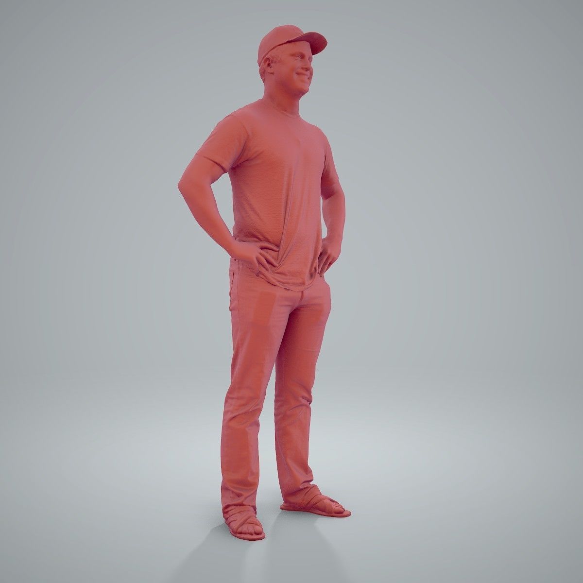 Casual Man Wearing Jeans and Baseball Cap CMan0206-HD2-O01P01-S 3D model_39