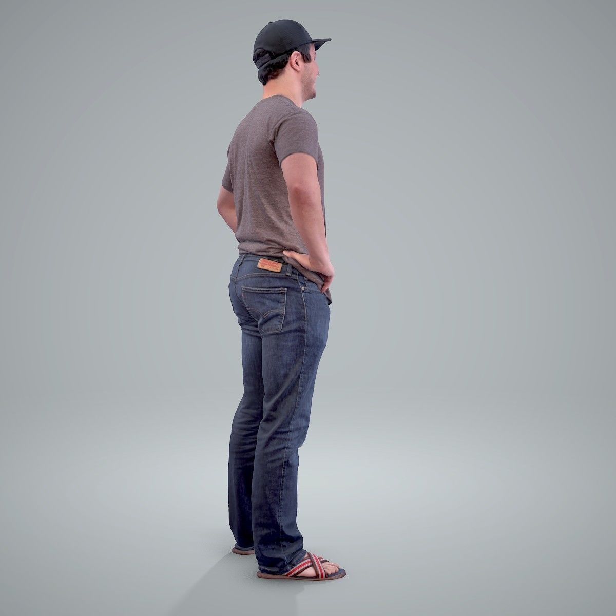 Casual Man Wearing Jeans and Baseball Cap CMan0206-HD2-O01P01-S 3D model_2
