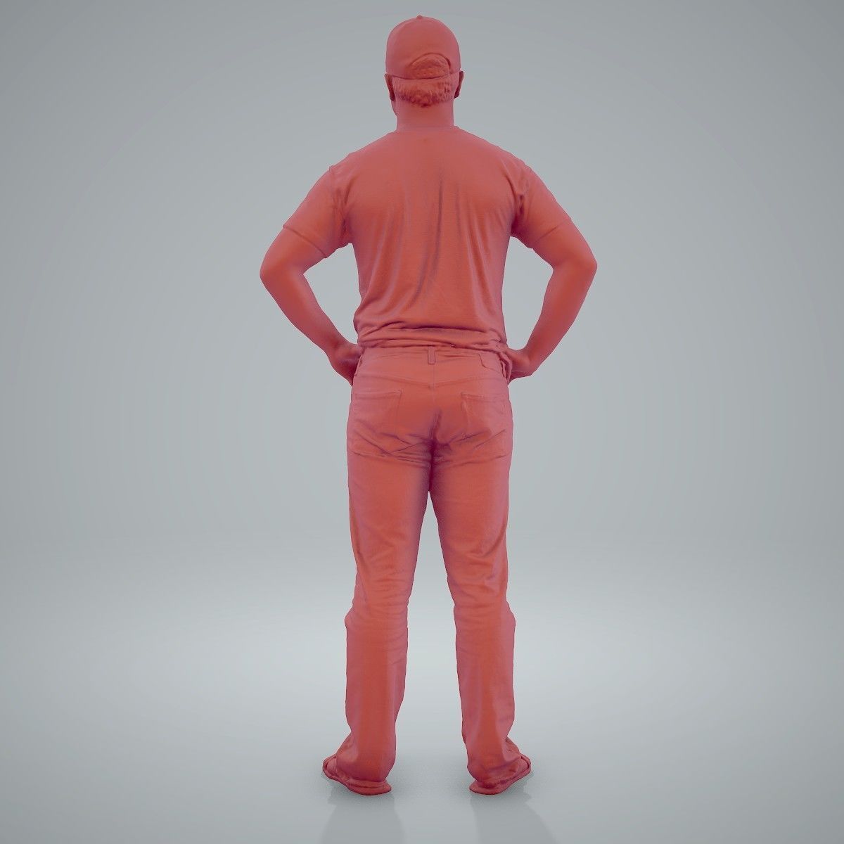 Casual Man Wearing Jeans and Baseball Cap CMan0206-HD2-O01P01-S 3D model_25