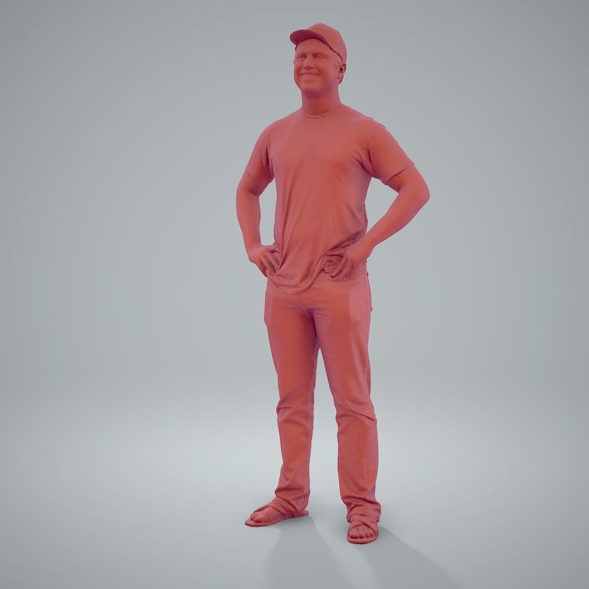 Casual Man Wearing Jeans and Baseball Cap CMan0206-HD2-O01P01-S 3D model_22