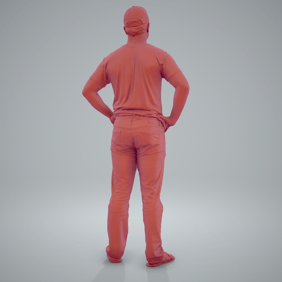 Casual Man Wearing Jeans and Baseball Cap CMan0206-HD2-O01P01-S 3D model_15