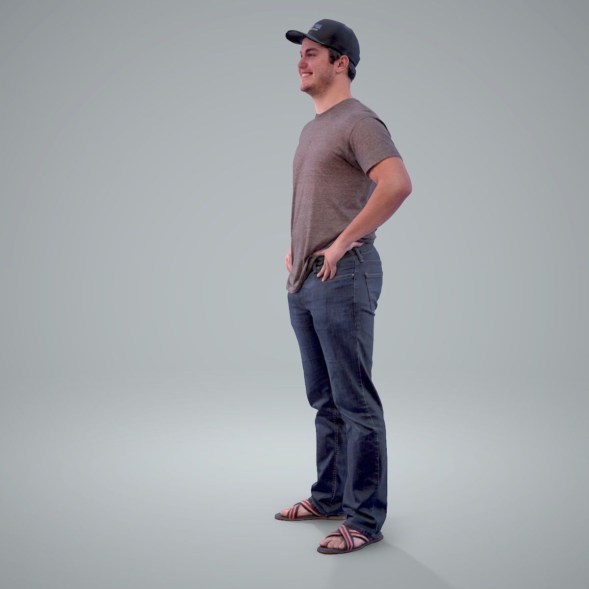 Casual Man Wearing Jeans and Baseball Cap CMan0206-HD2-O01P01-S 3D model_66