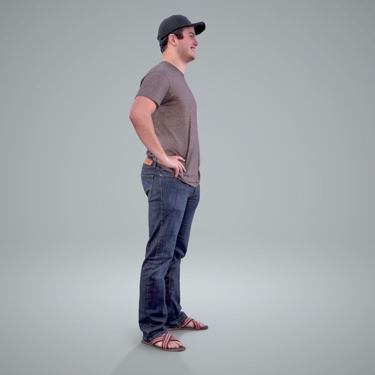Casual Man Wearing Jeans and Baseball Cap CMan0206-HD2-O01P01-S 3D model_40