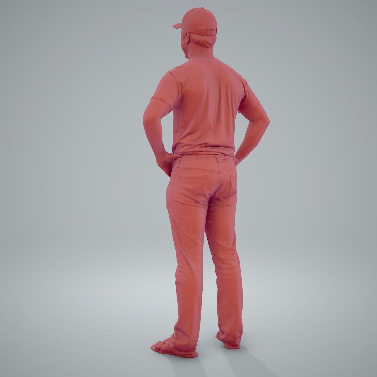 Casual Man Wearing Jeans and Baseball Cap CMan0206-HD2-O01P01-S 3D model_43