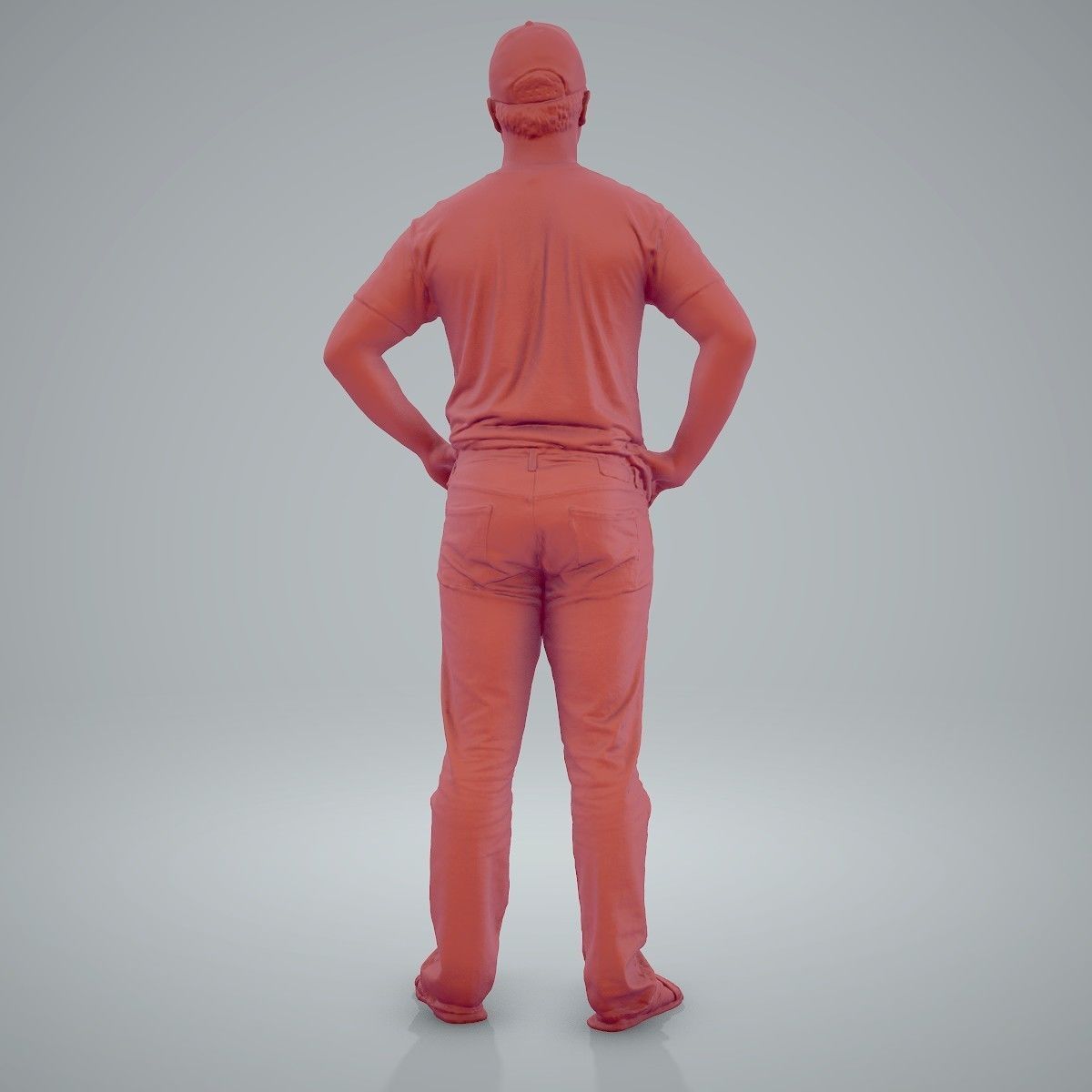 Casual Man Wearing Jeans and Baseball Cap CMan0206-HD2-O01P01-S 3D model_31