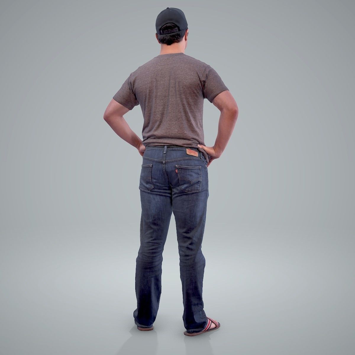 Casual Man Wearing Jeans and Baseball Cap CMan0206-HD2-O01P01-S 3D model_65