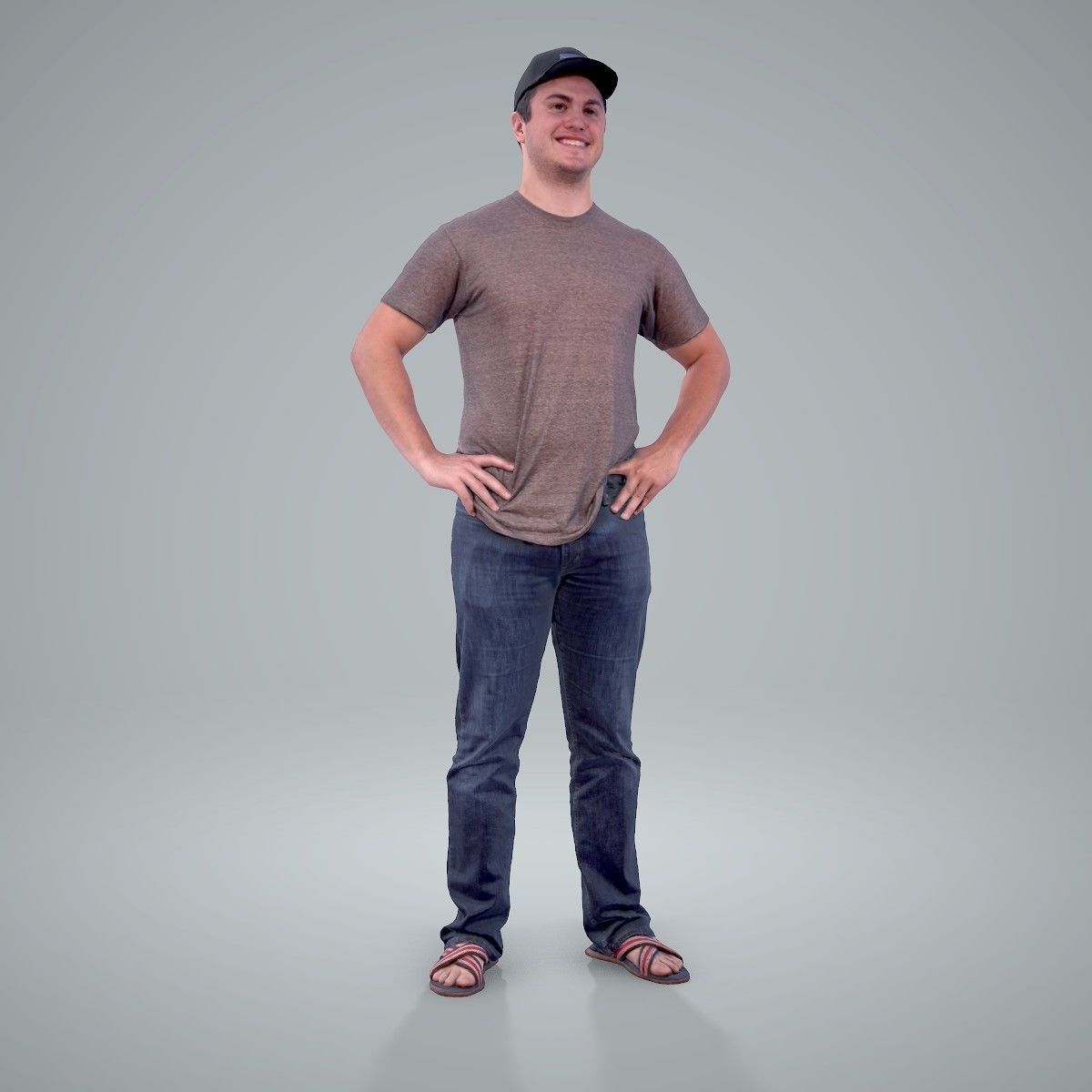 Casual Man Wearing Jeans and Baseball Cap CMan0206-HD2-O01P01-S 3D model_35