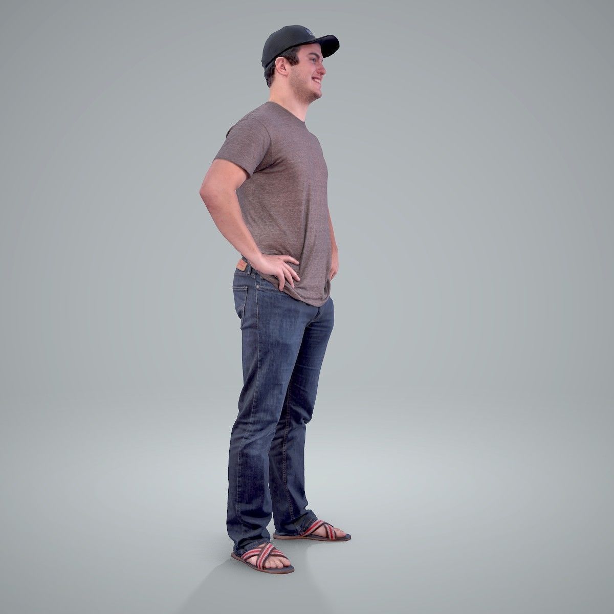 Casual Man Wearing Jeans and Baseball Cap CMan0206-HD2-O01P01-S 3D model_55