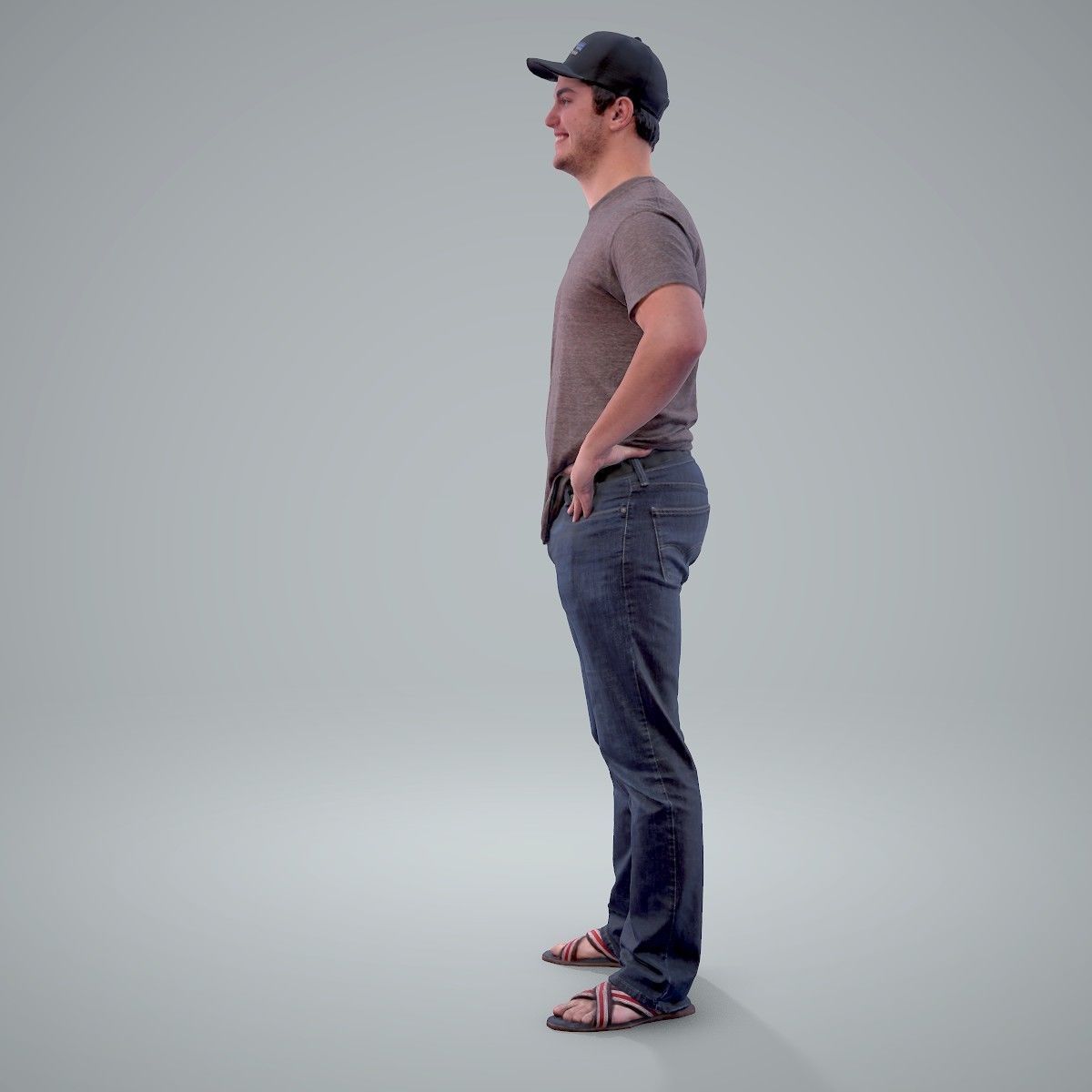 Casual Man Wearing Jeans and Baseball Cap CMan0206-HD2-O01P01-S 3D model_37