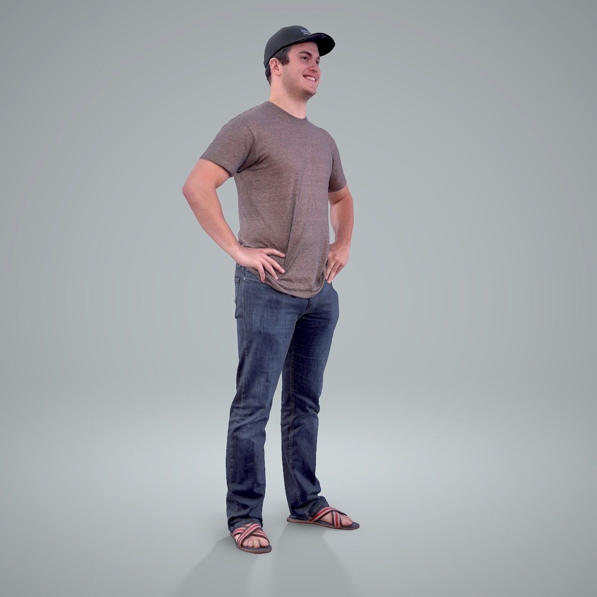 Casual Man Wearing Jeans and Baseball Cap CMan0206-HD2-O01P01-S 3D model_14