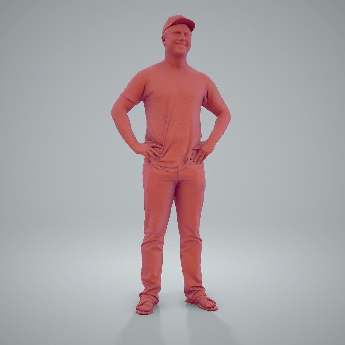 Casual Man Wearing Jeans and Baseball Cap CMan0206-HD2-O01P01-S 3D model_29