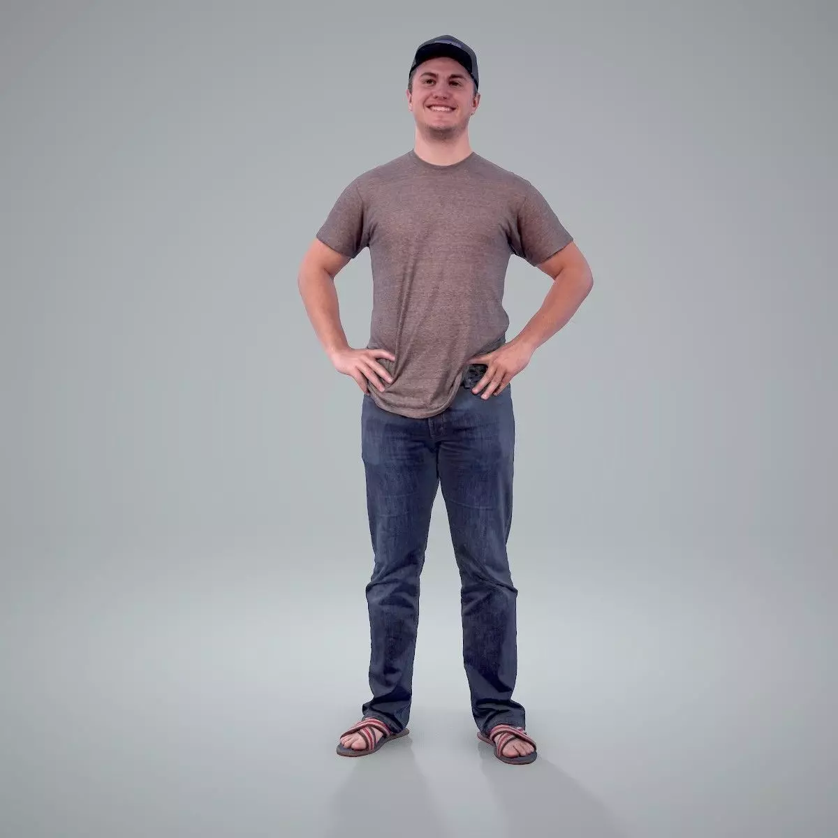 Casual Man Wearing Jeans and Baseball Cap CMan0206-HD2-O01P01-S 3D model_0