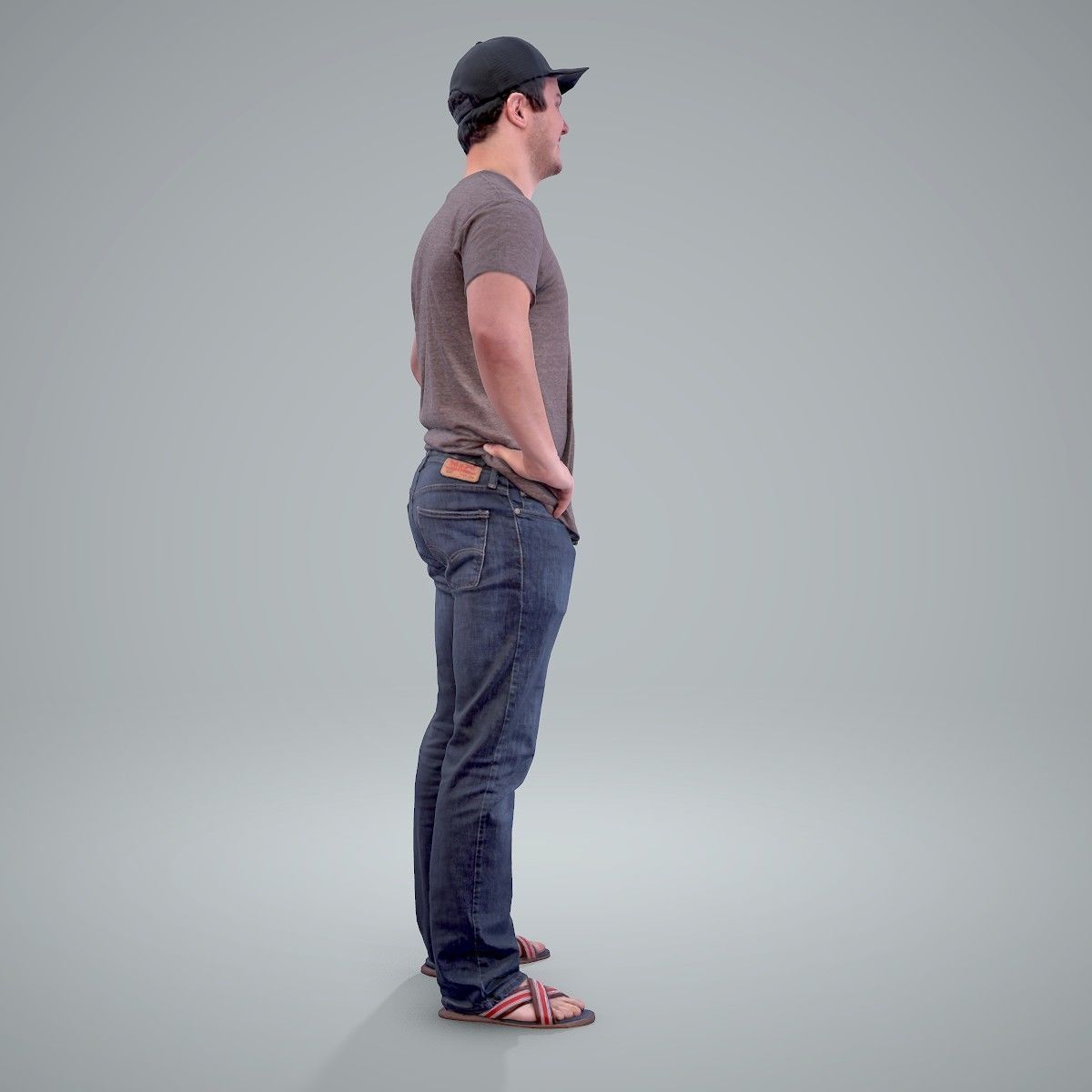 Casual Man Wearing Jeans and Baseball Cap CMan0206-HD2-O01P01-S 3D model_48