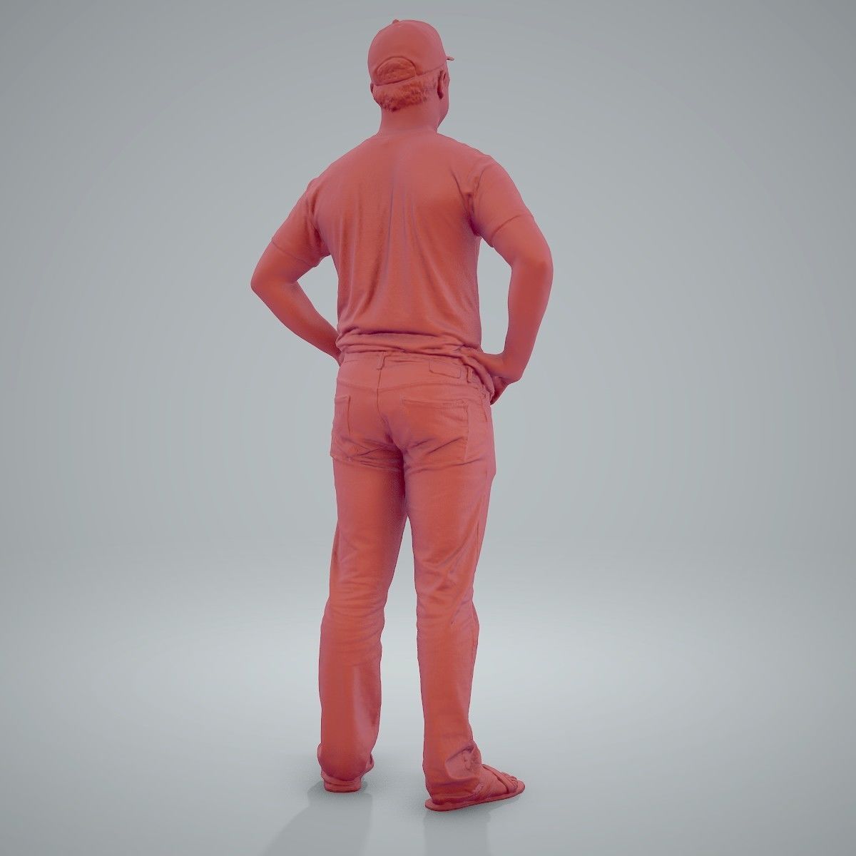 Casual Man Wearing Jeans and Baseball Cap CMan0206-HD2-O01P01-S 3D model_52