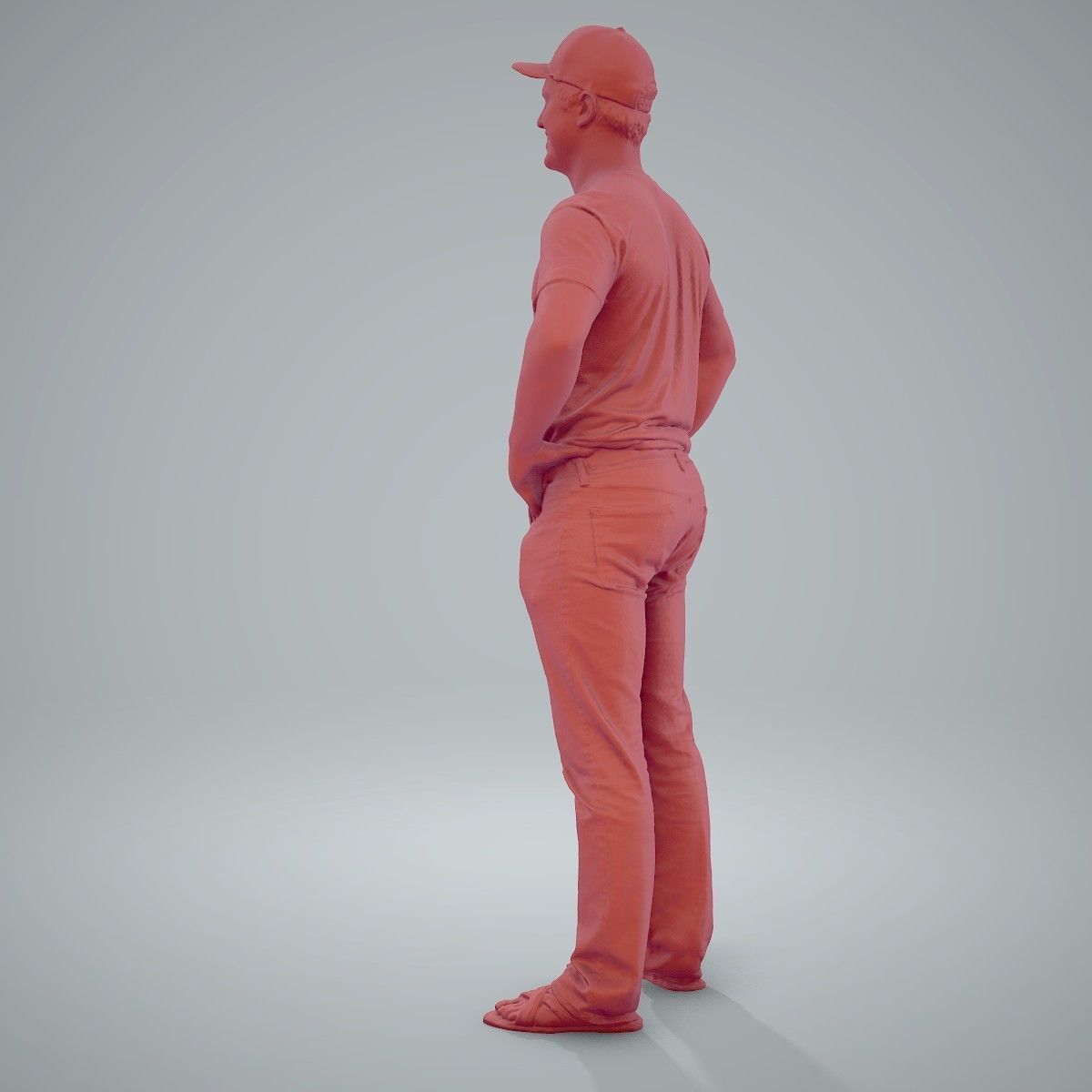 Casual Man Wearing Jeans and Baseball Cap CMan0206-HD2-O01P01-S 3D model_49