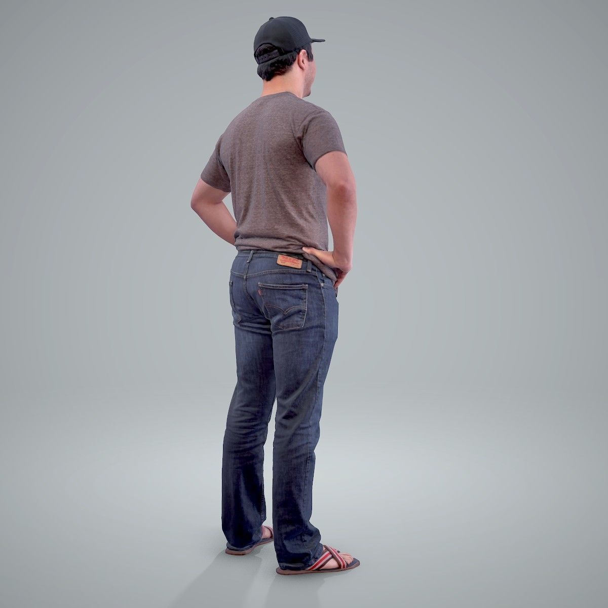 Casual Man Wearing Jeans and Baseball Cap CMan0206-HD2-O01P01-S 3D model_38