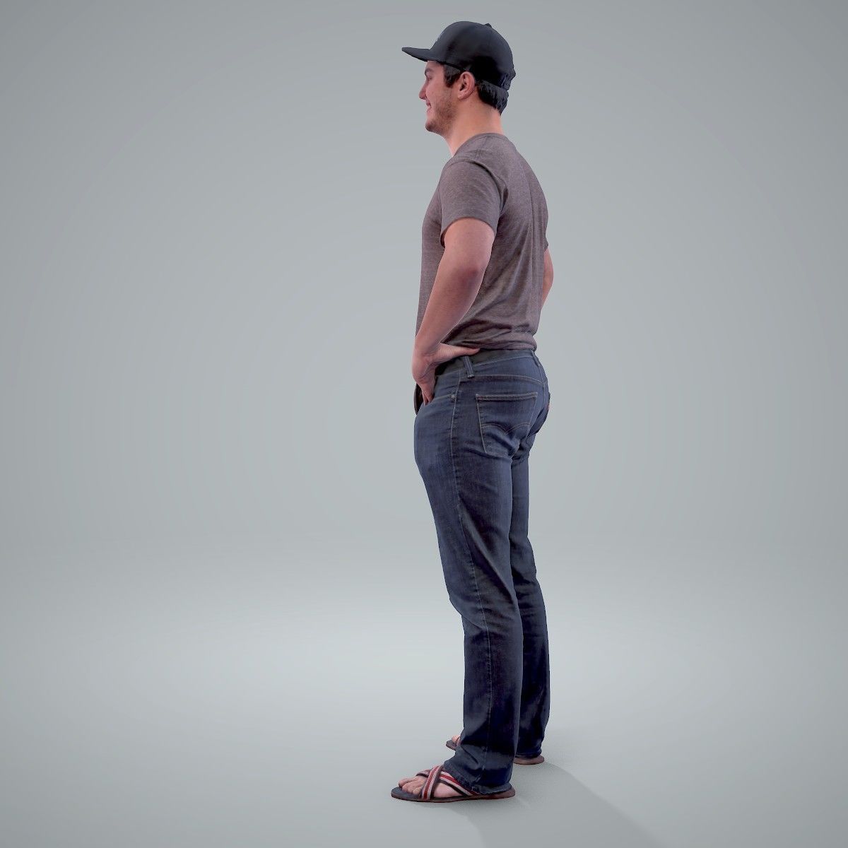 Casual Man Wearing Jeans and Baseball Cap CMan0206-HD2-O01P01-S 3D model_24