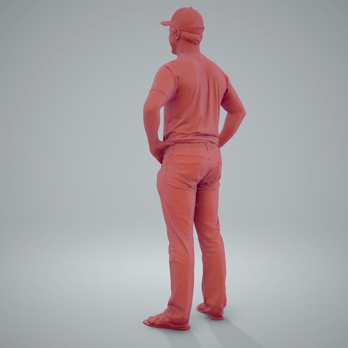 Casual Man Wearing Jeans and Baseball Cap CMan0206-HD2-O01P01-S 3D model_13