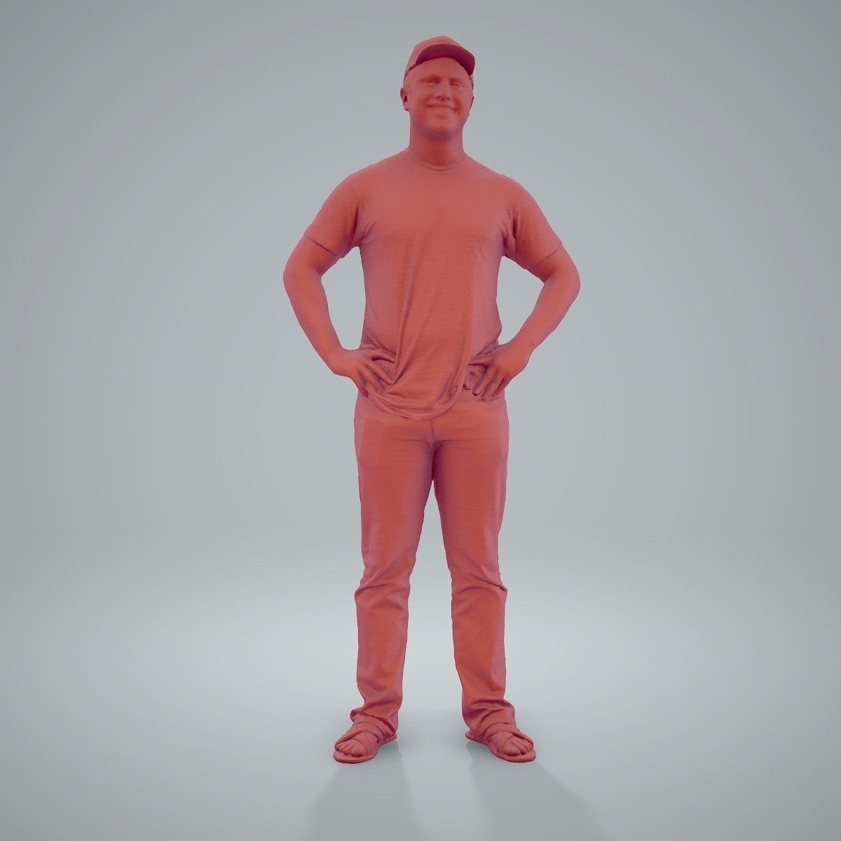 Casual Man Wearing Jeans and Baseball Cap CMan0206-HD2-O01P01-S 3D model_9