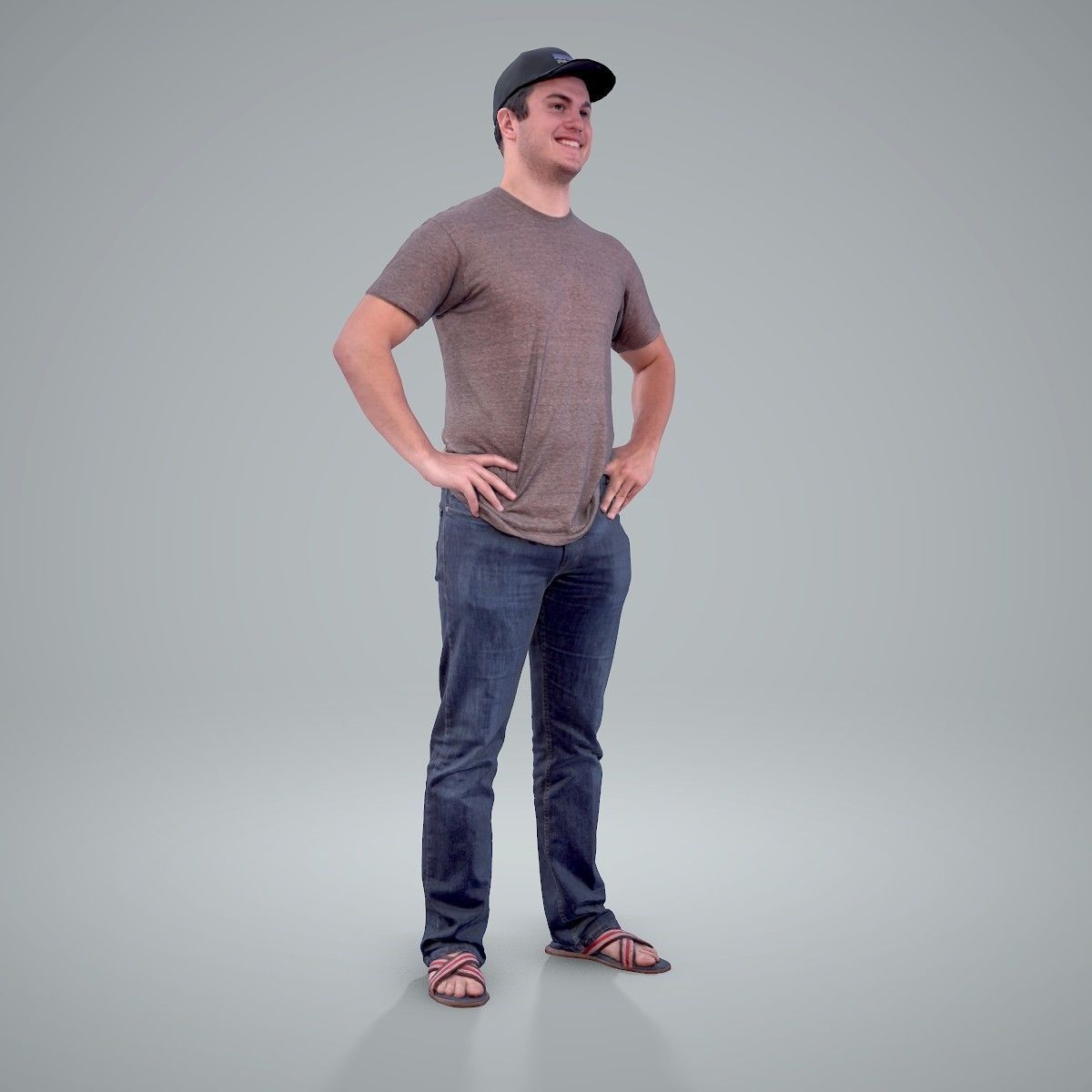 Casual Man Wearing Jeans and Baseball Cap CMan0206-HD2-O01P01-S 3D model_1