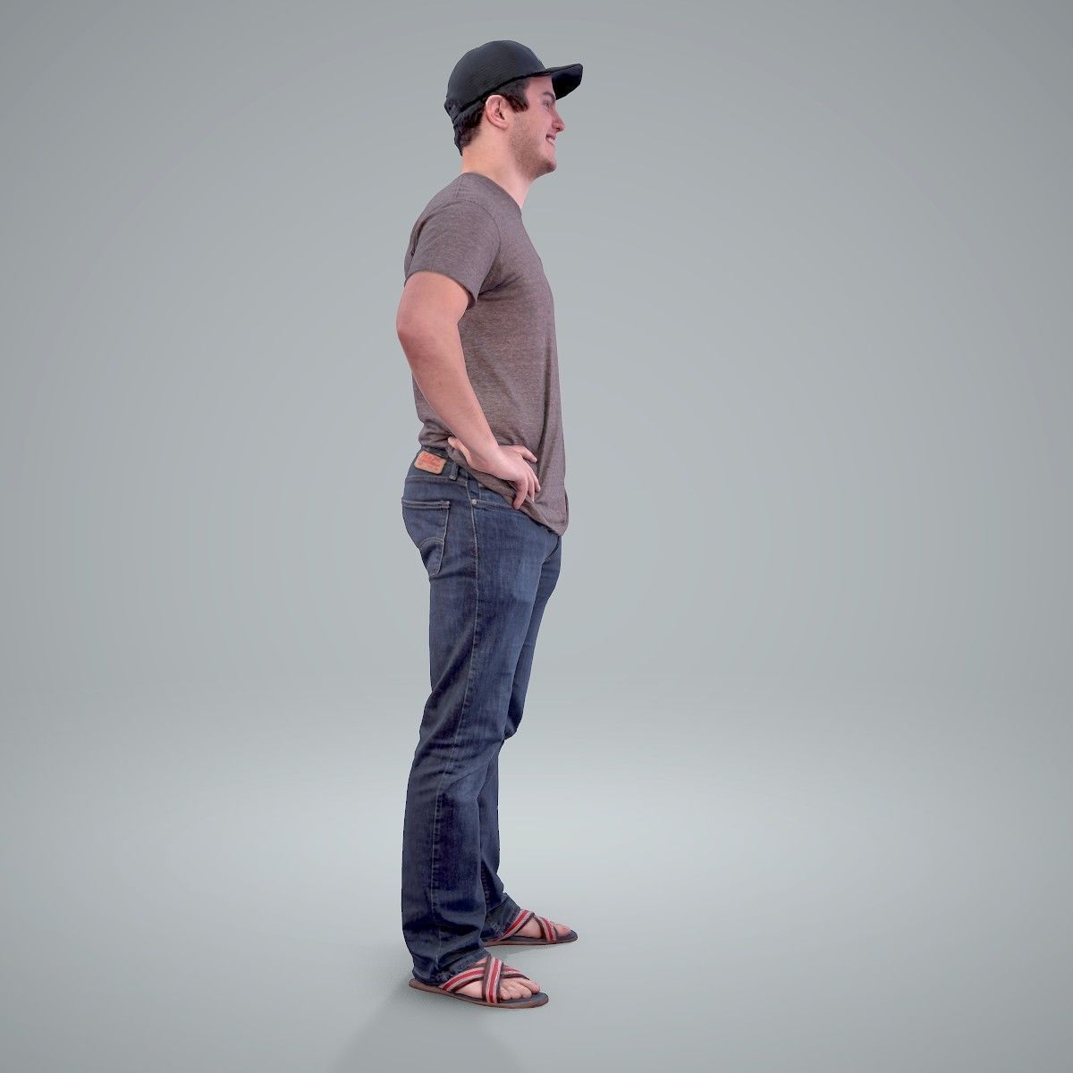 Casual Man Wearing Jeans and Baseball Cap CMan0206-HD2-O01P01-S 3D model_33