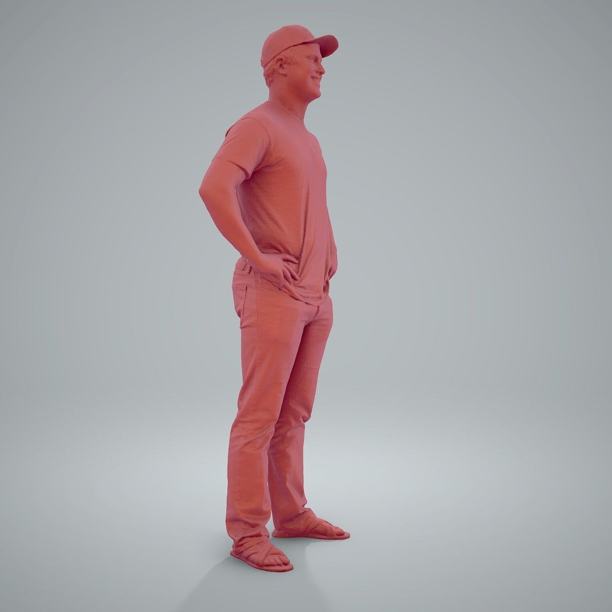 Casual Man Wearing Jeans and Baseball Cap CMan0206-HD2-O01P01-S 3D model_30