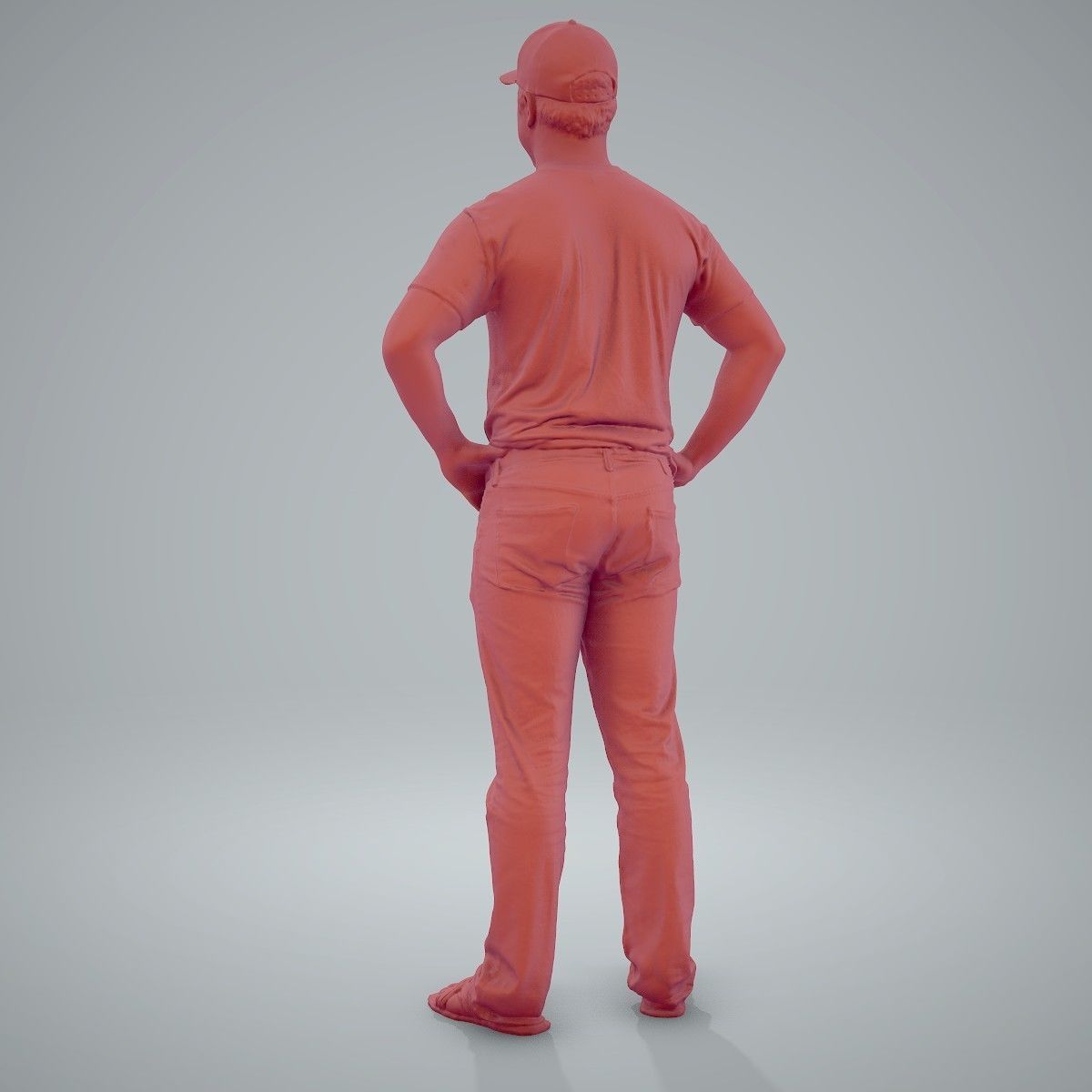 Casual Man Wearing Jeans and Baseball Cap CMan0206-HD2-O01P01-S 3D model_50