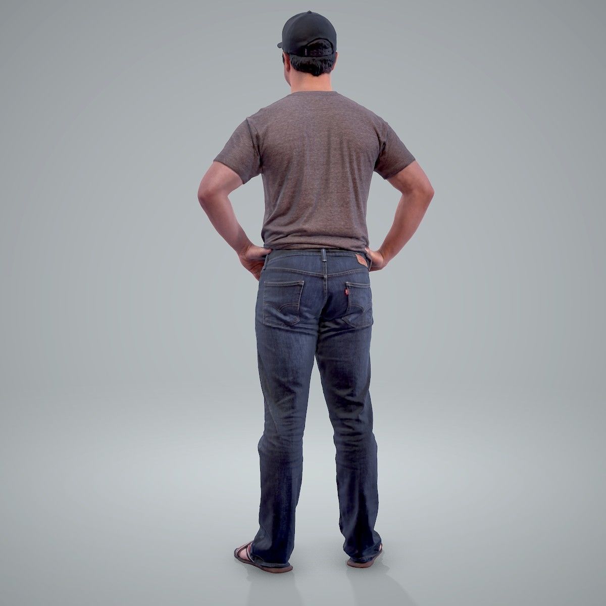 Casual Man Wearing Jeans and Baseball Cap CMan0206-HD2-O01P01-S 3D model_36