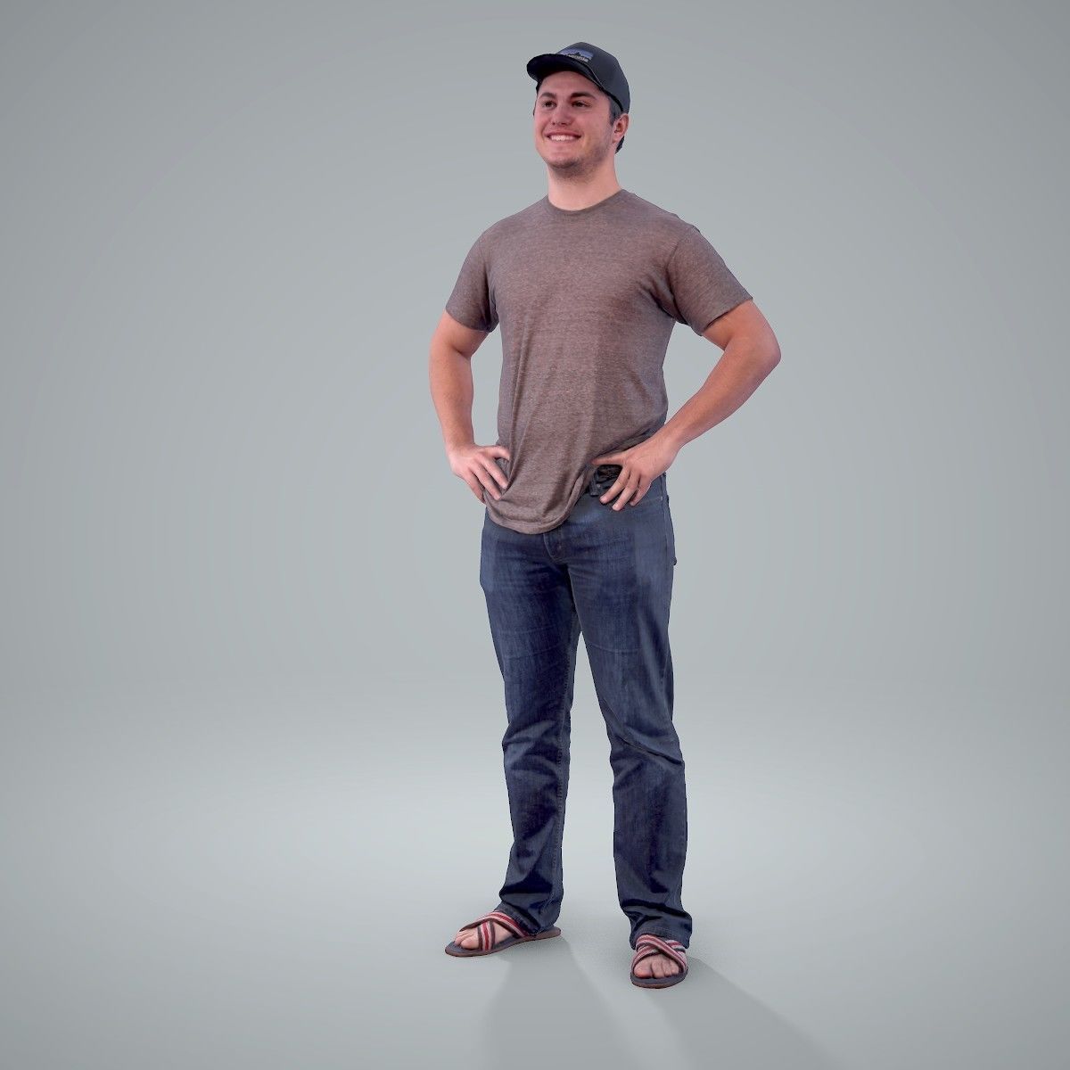 Casual Man Wearing Jeans and Baseball Cap CMan0206-HD2-O01P01-S 3D model_19