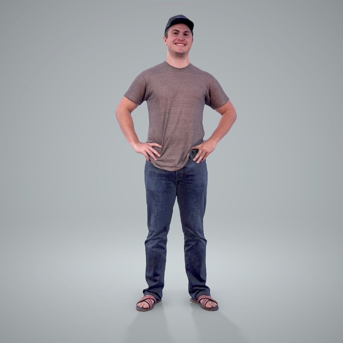 Casual Man Wearing Jeans and Baseball Cap CMan0206-HD2-O01P01-S 3D model_54