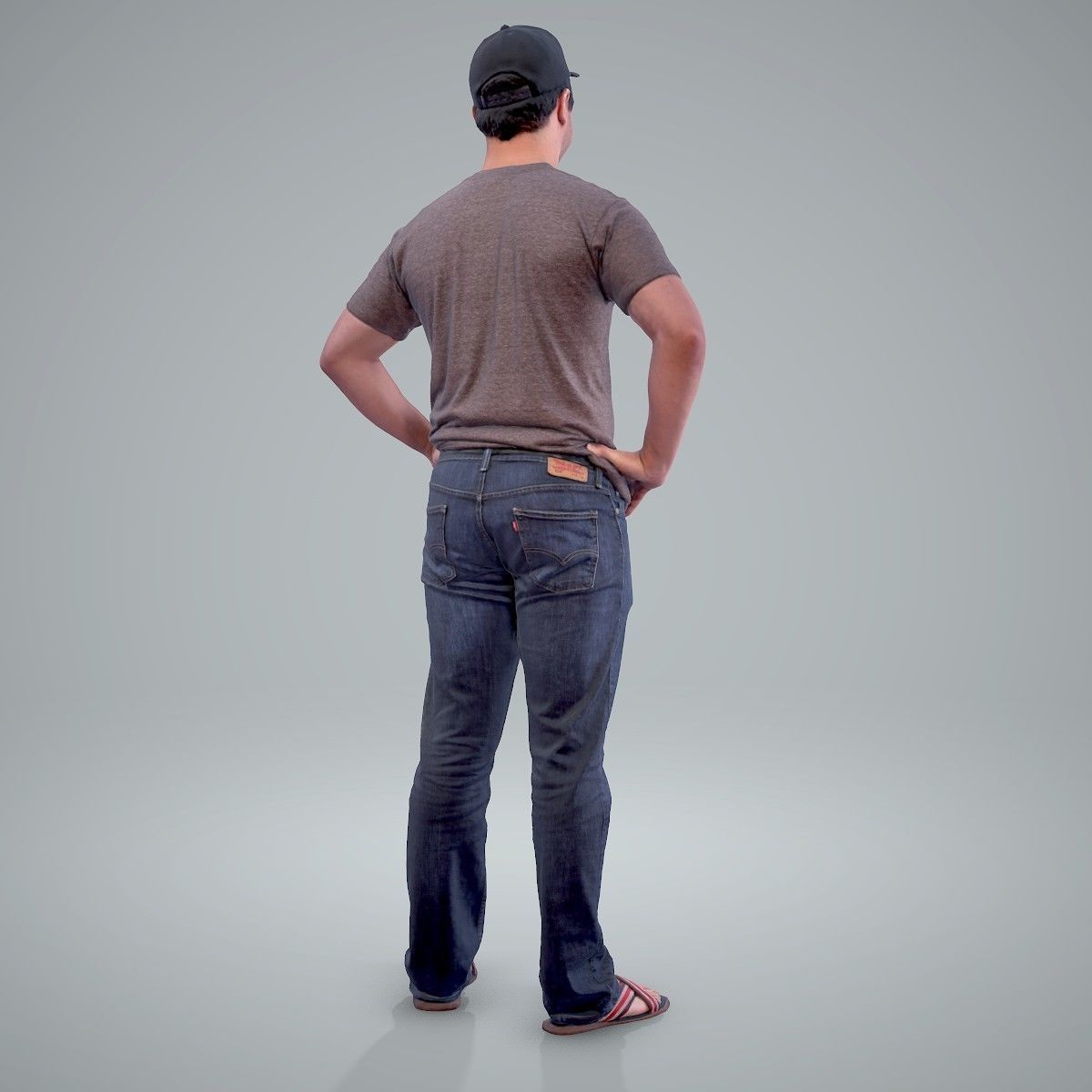 Casual Man Wearing Jeans and Baseball Cap CMan0206-HD2-O01P01-S 3D model_56