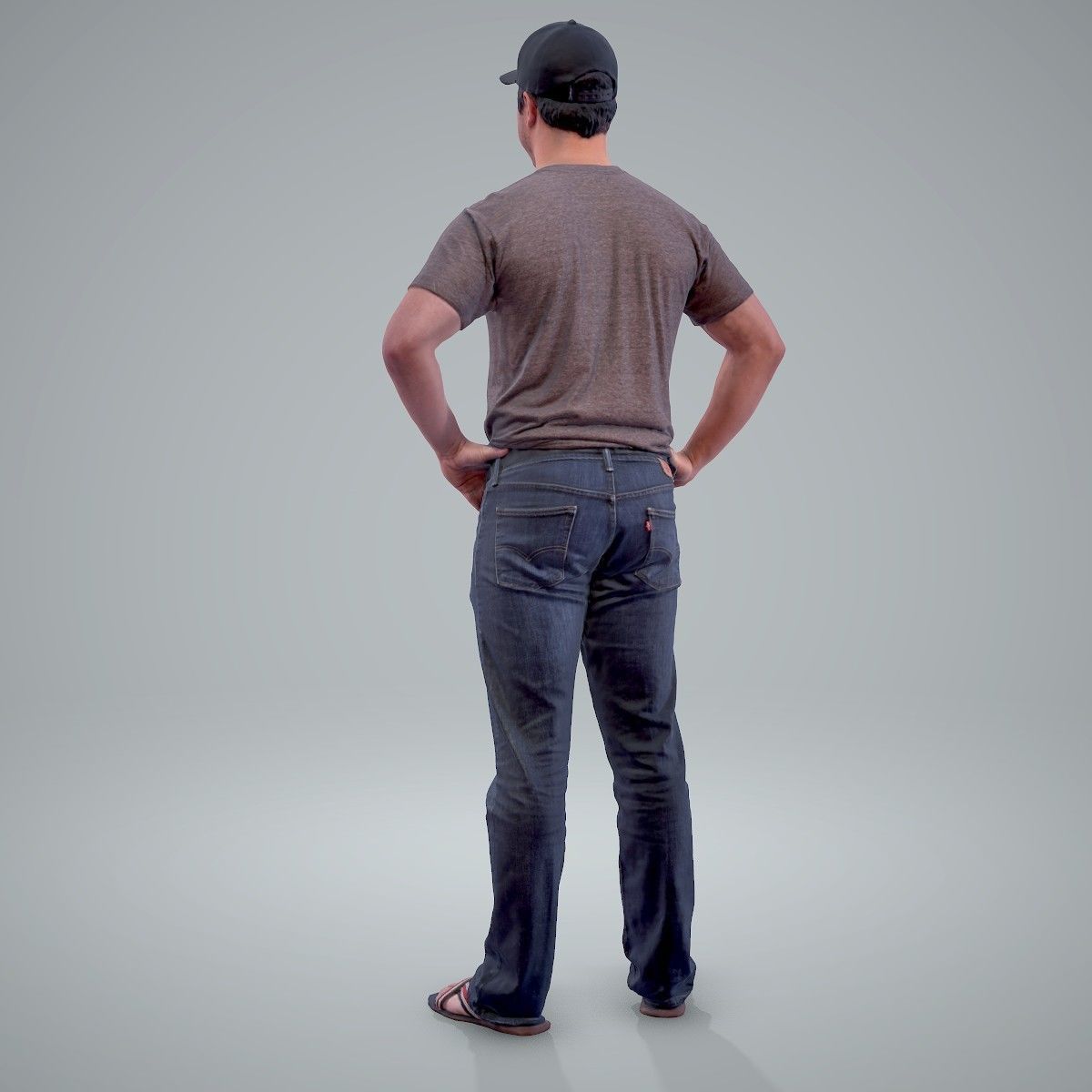 Casual Man Wearing Jeans and Baseball Cap CMan0206-HD2-O01P01-S 3D model_67