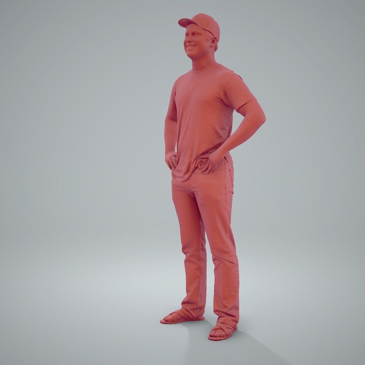 Casual Man Wearing Jeans and Baseball Cap CMan0206-HD2-O01P01-S 3D model_27