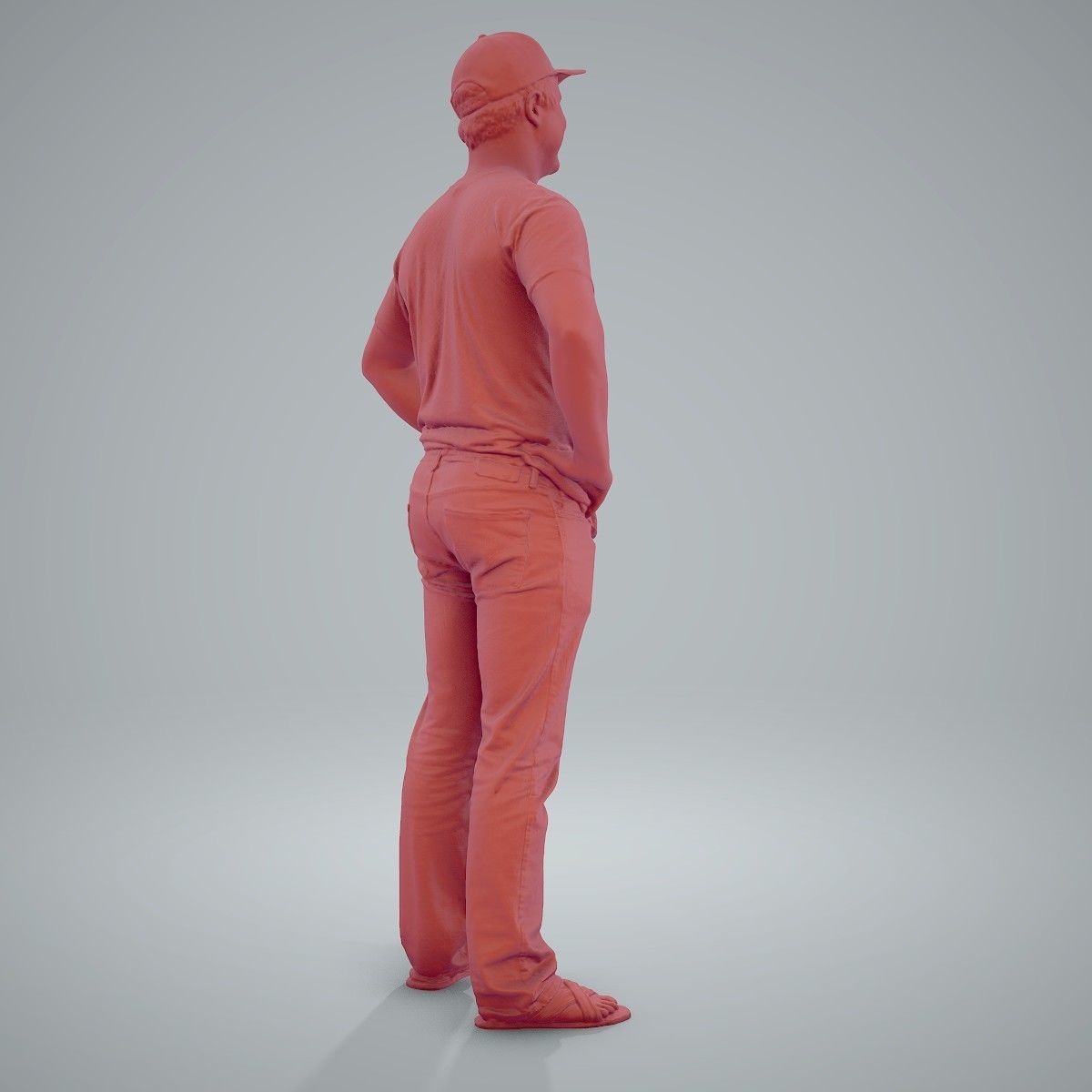 Casual Man Wearing Jeans and Baseball Cap CMan0206-HD2-O01P01-S 3D model_12