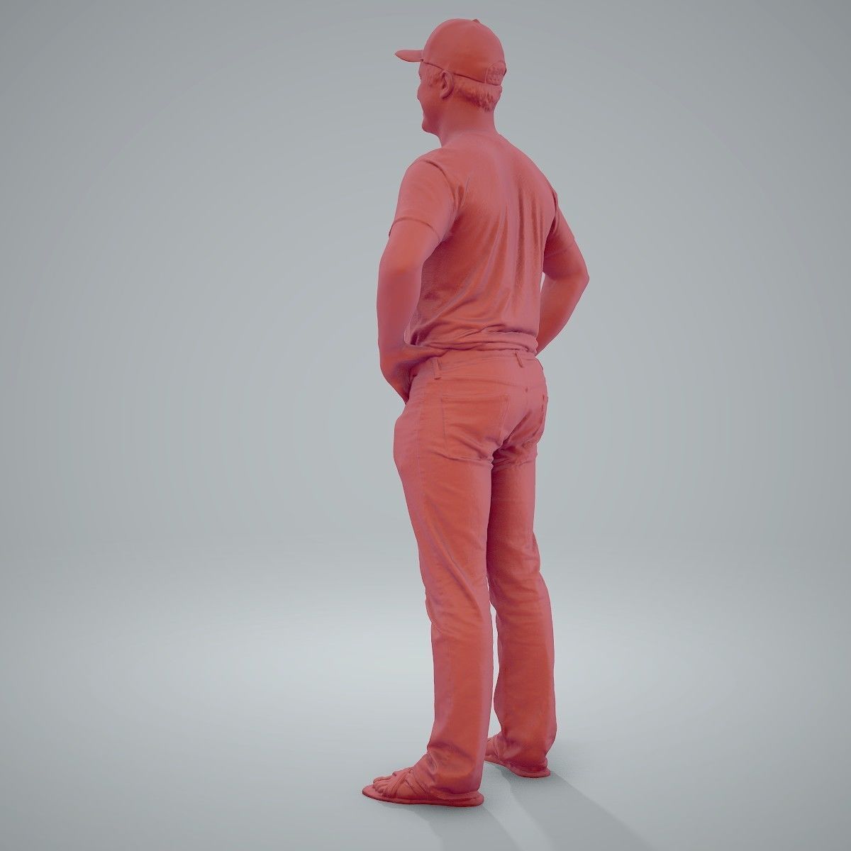 Casual Man Wearing Jeans and Baseball Cap CMan0206-HD2-O01P01-S 3D model_60