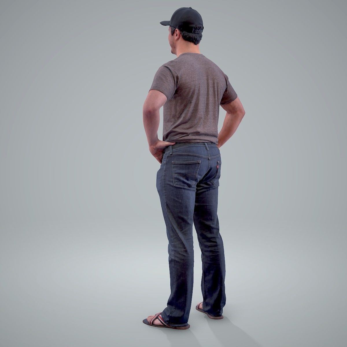 Casual Man Wearing Jeans and Baseball Cap CMan0206-HD2-O01P01-S 3D model_4