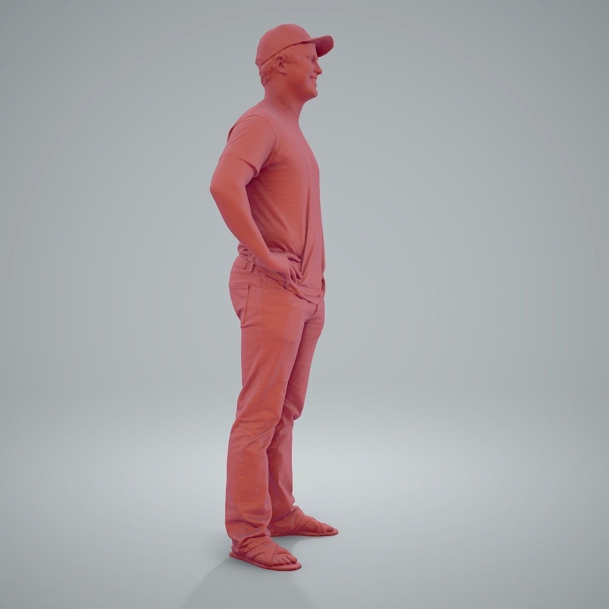 Casual Man Wearing Jeans and Baseball Cap CMan0206-HD2-O01P01-S 3D model_61