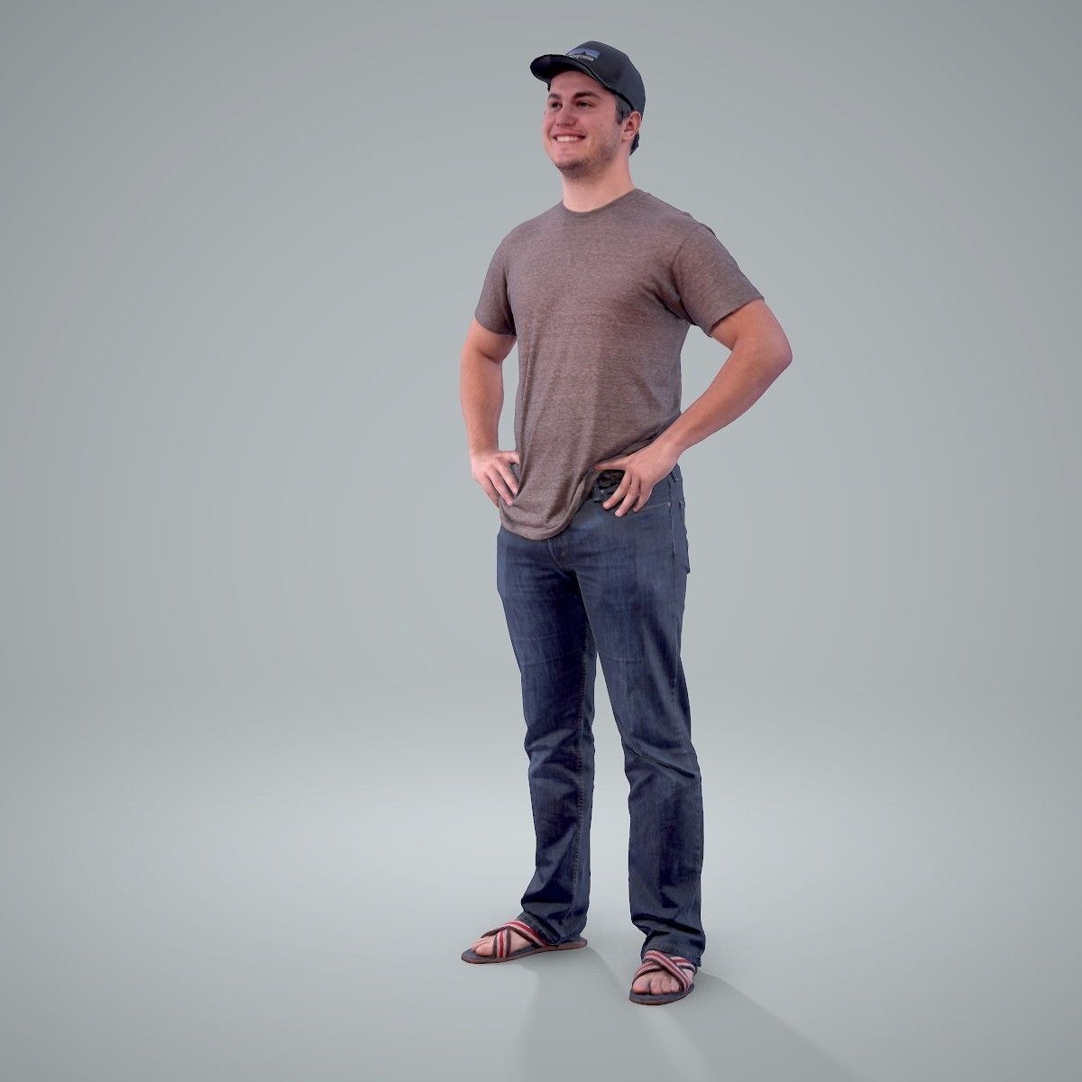 Casual Man Wearing Jeans and Baseball Cap CMan0206-HD2-O01P01-S 3D model_63